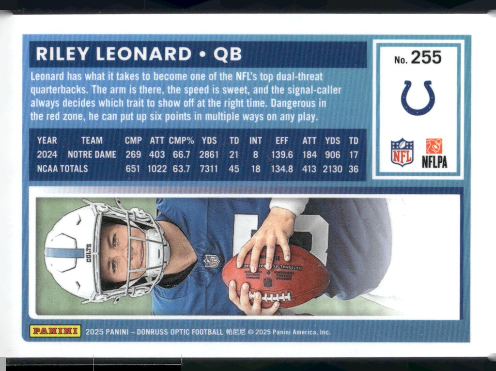 2025 Donruss Optic #255 Riley Leonard