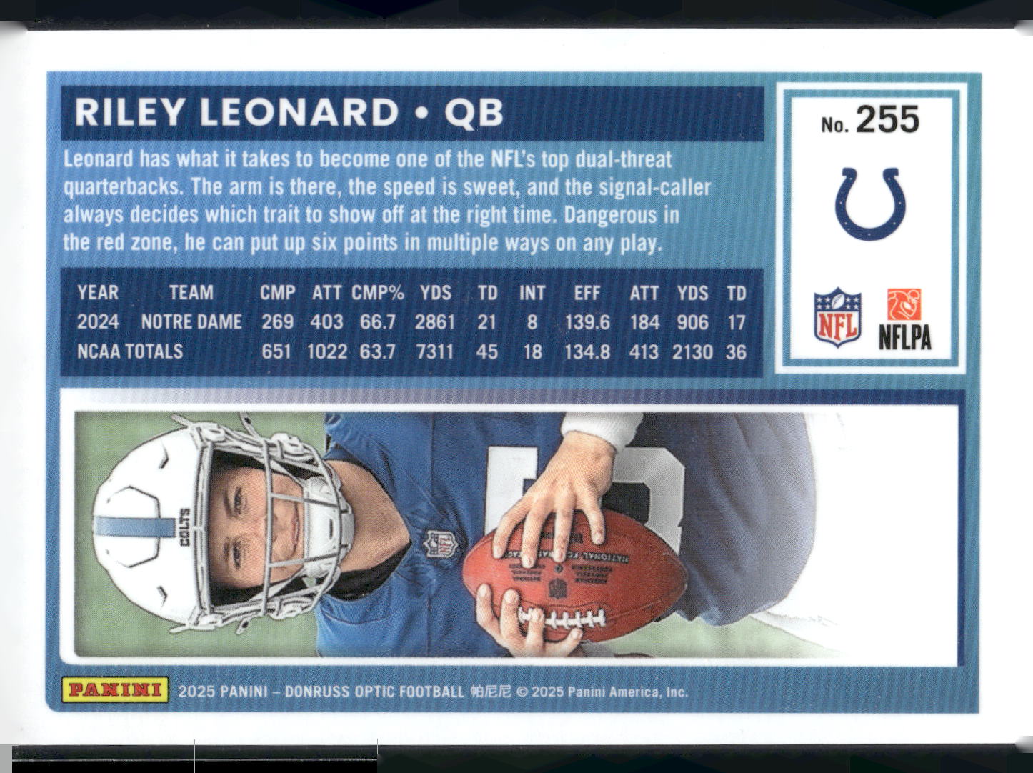 2025 Donruss Optic #255 Riley Leonard