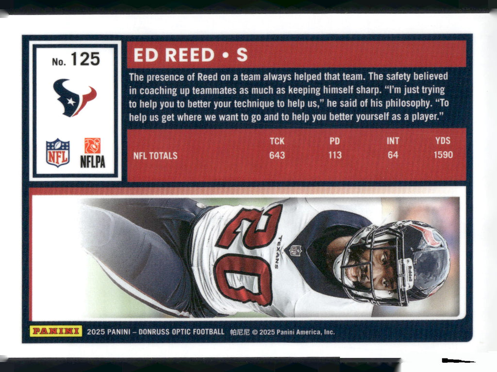 2025 Donruss Optic #125 Ed Reed
