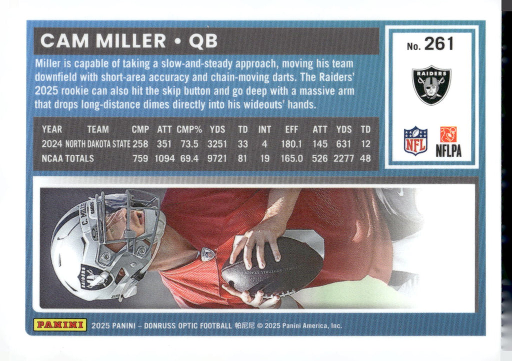 2025 Donruss Optic #261 Cam Miller