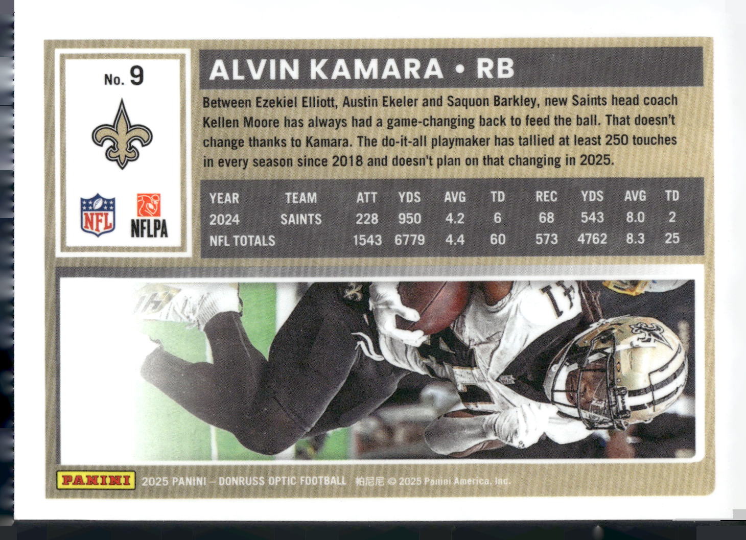 2025 Donruss Optic #9 Alvin Kamara