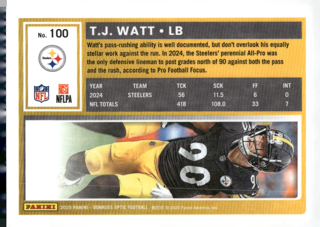 2025 Donruss Optic #100 T.J. Watt