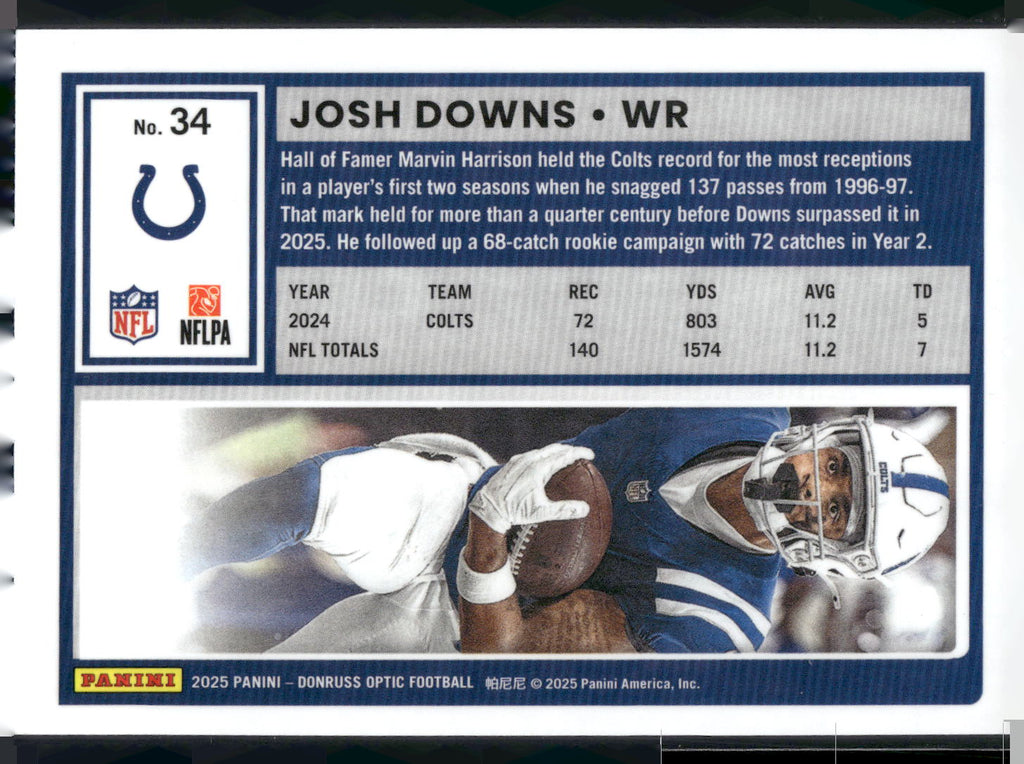 2025 Donruss Optic #34 Josh Downs