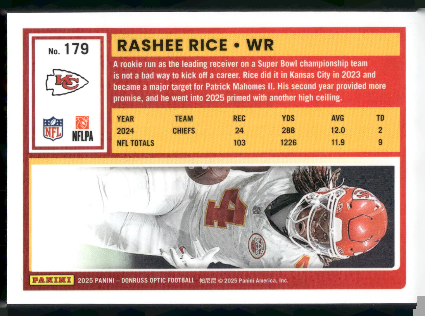 2025 Donruss Optic #179 Rashee Rice