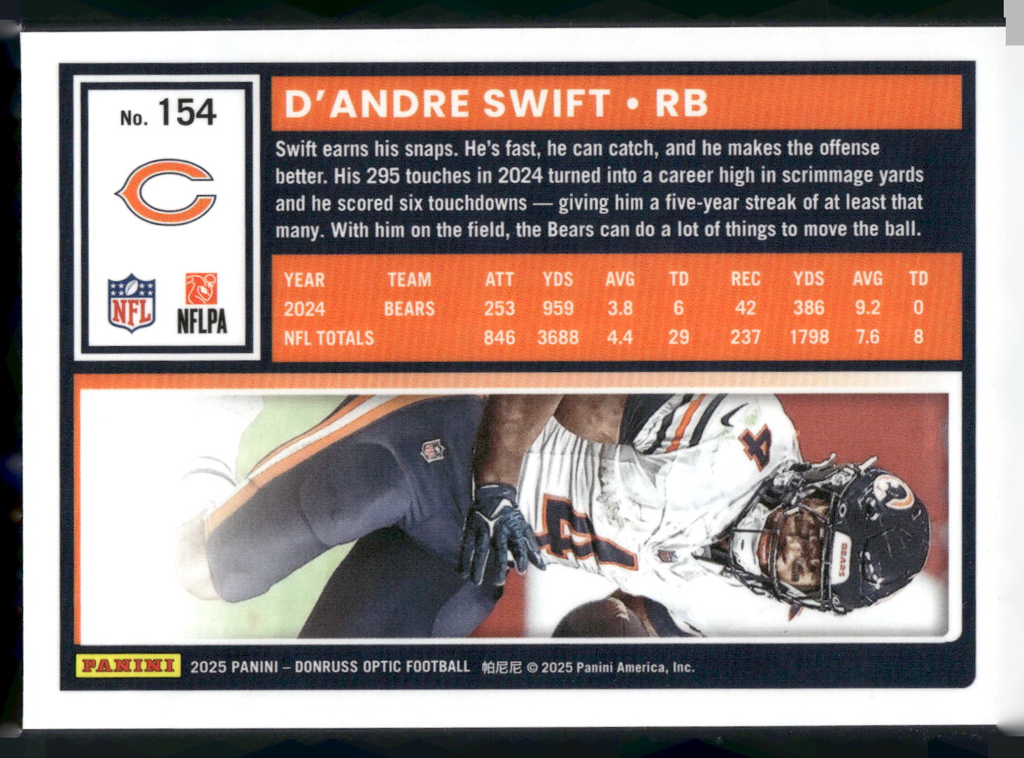 2025 Donruss Optic #154 D'Andre Swift