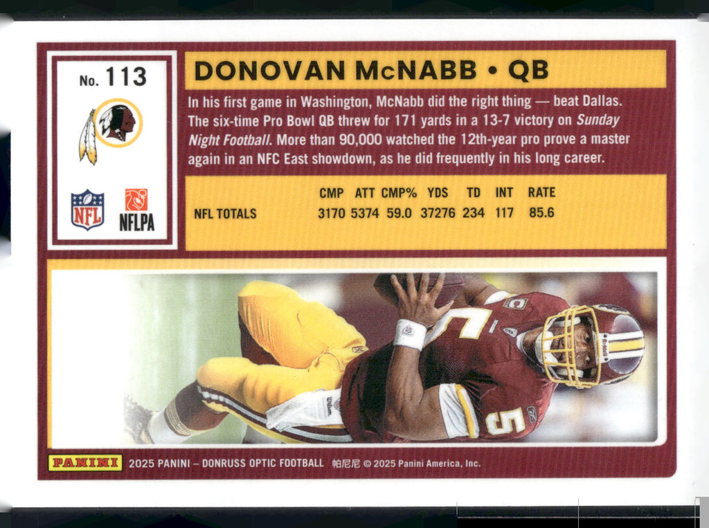 2025 Donruss Optic #113 Donovan McNabb