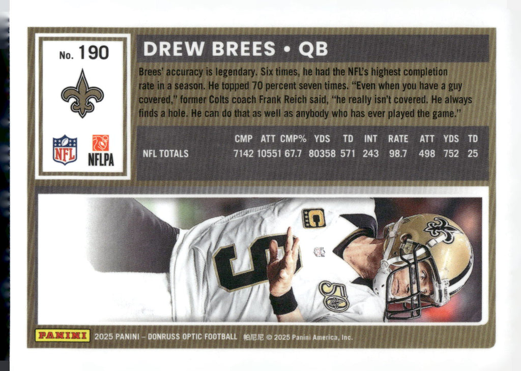 2025 Donruss Optic #190 Drew Brees