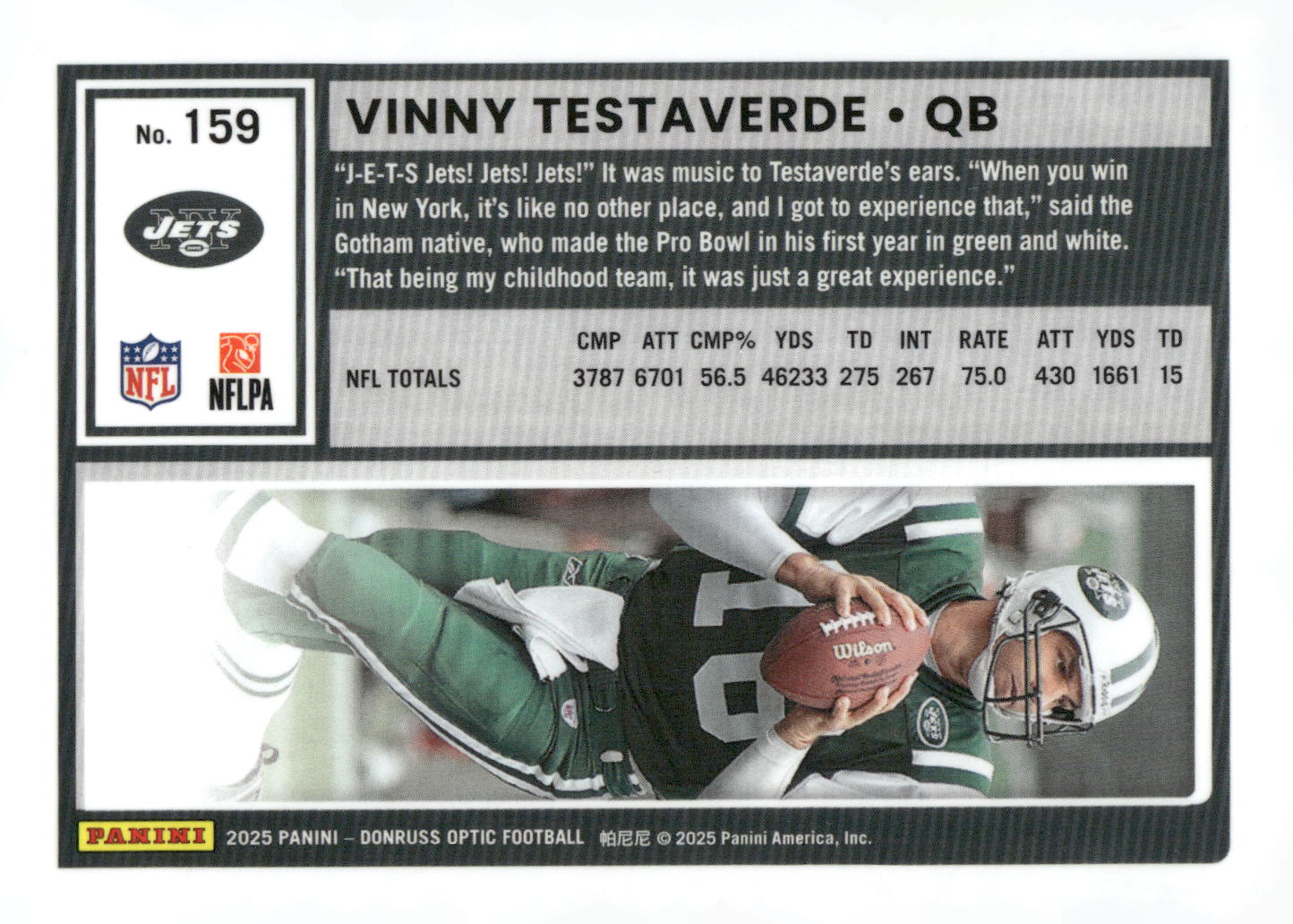 2025 Donruss Optic #159 Vinny Testaverde