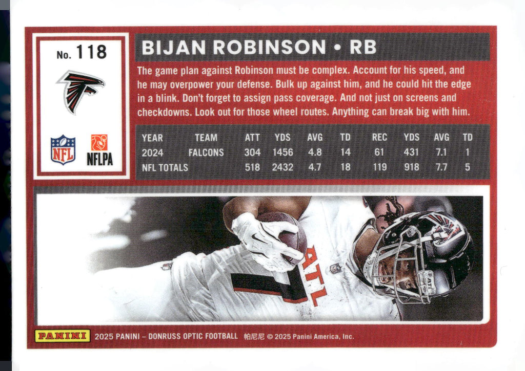 2025 Donruss Optic #118 Bijan Robinson