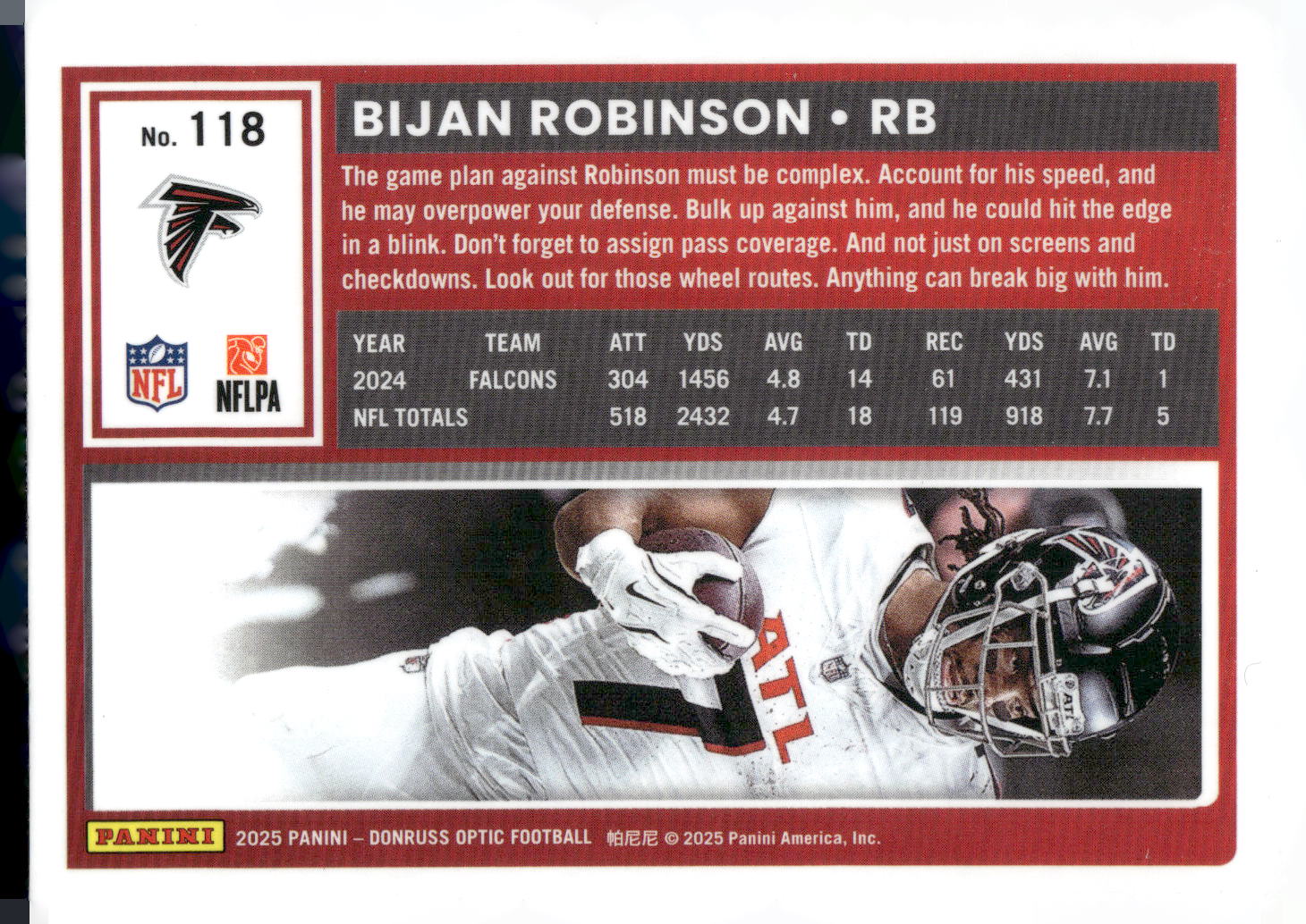 2025 Donruss Optic #118 Bijan Robinson
