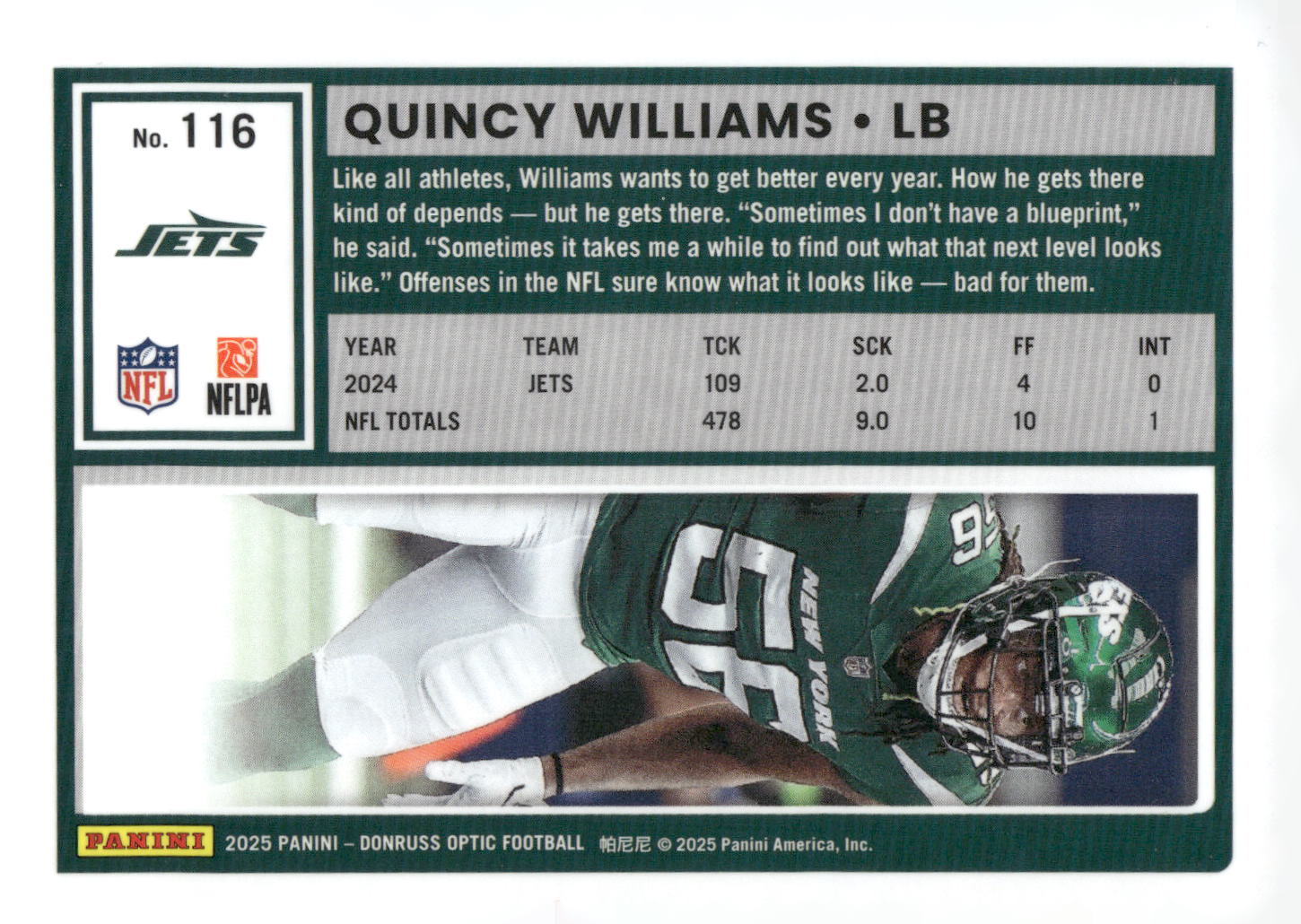 2025 Donruss Optic #116 Quincy Williams