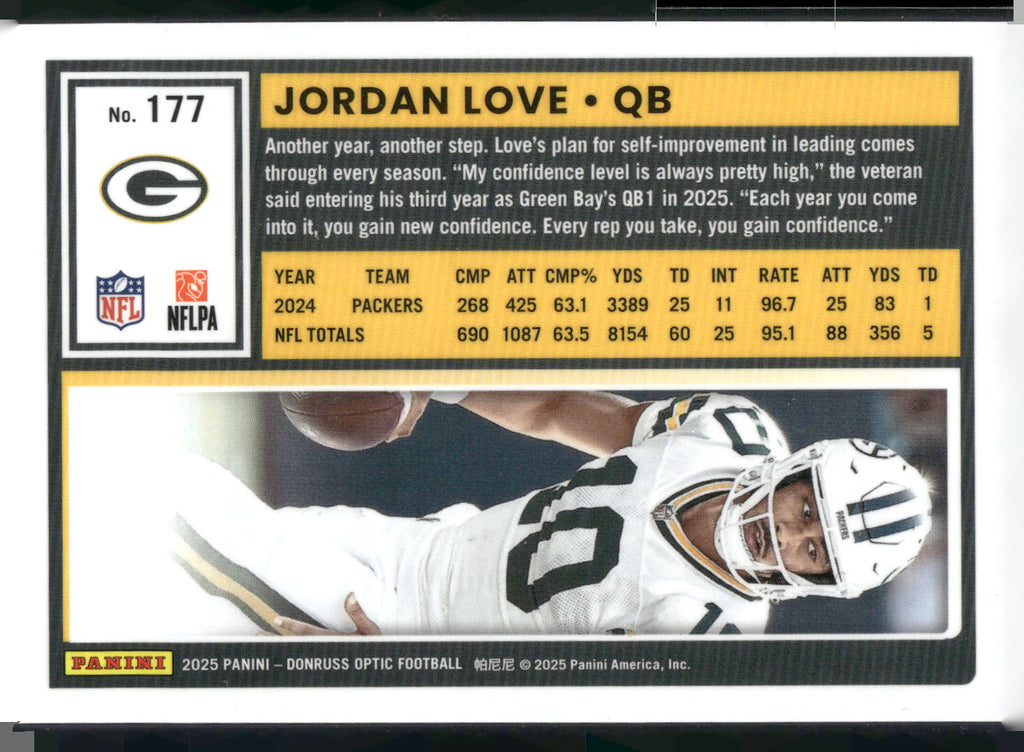 2025 Donruss Optic #177 Jordan Love