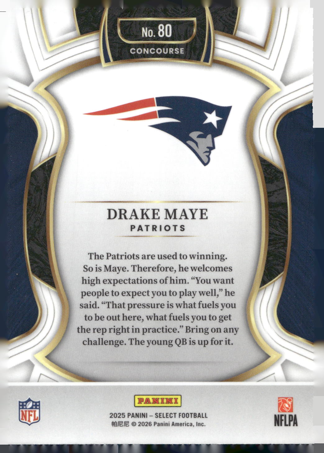 2025 Panini Select #80 Drake Maye