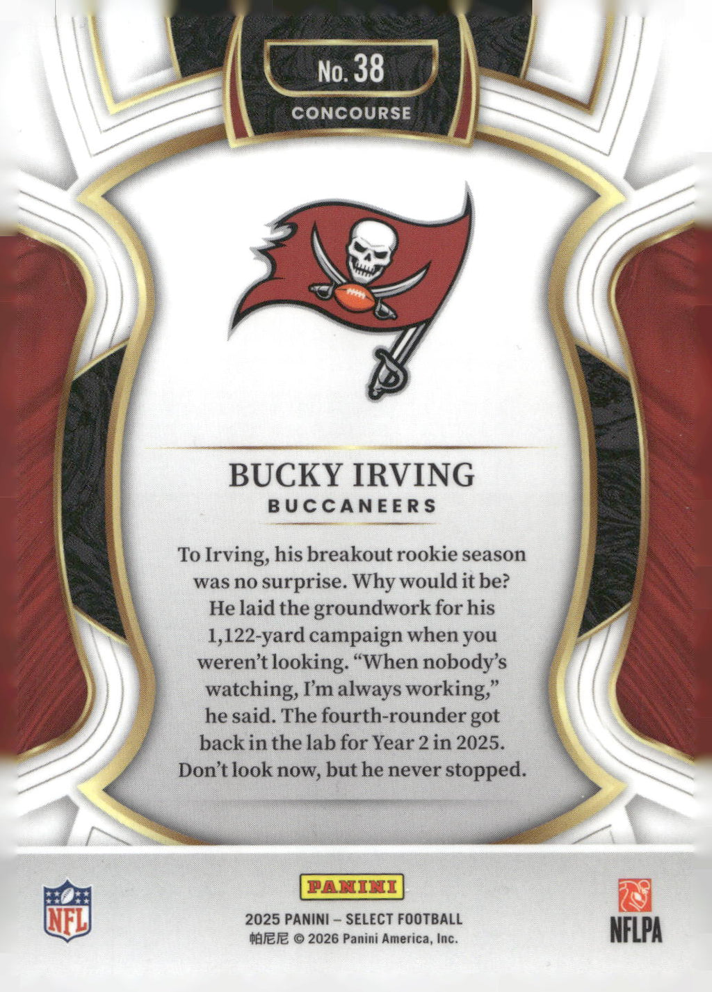 2025 Panini Select #38 Bucky Irving