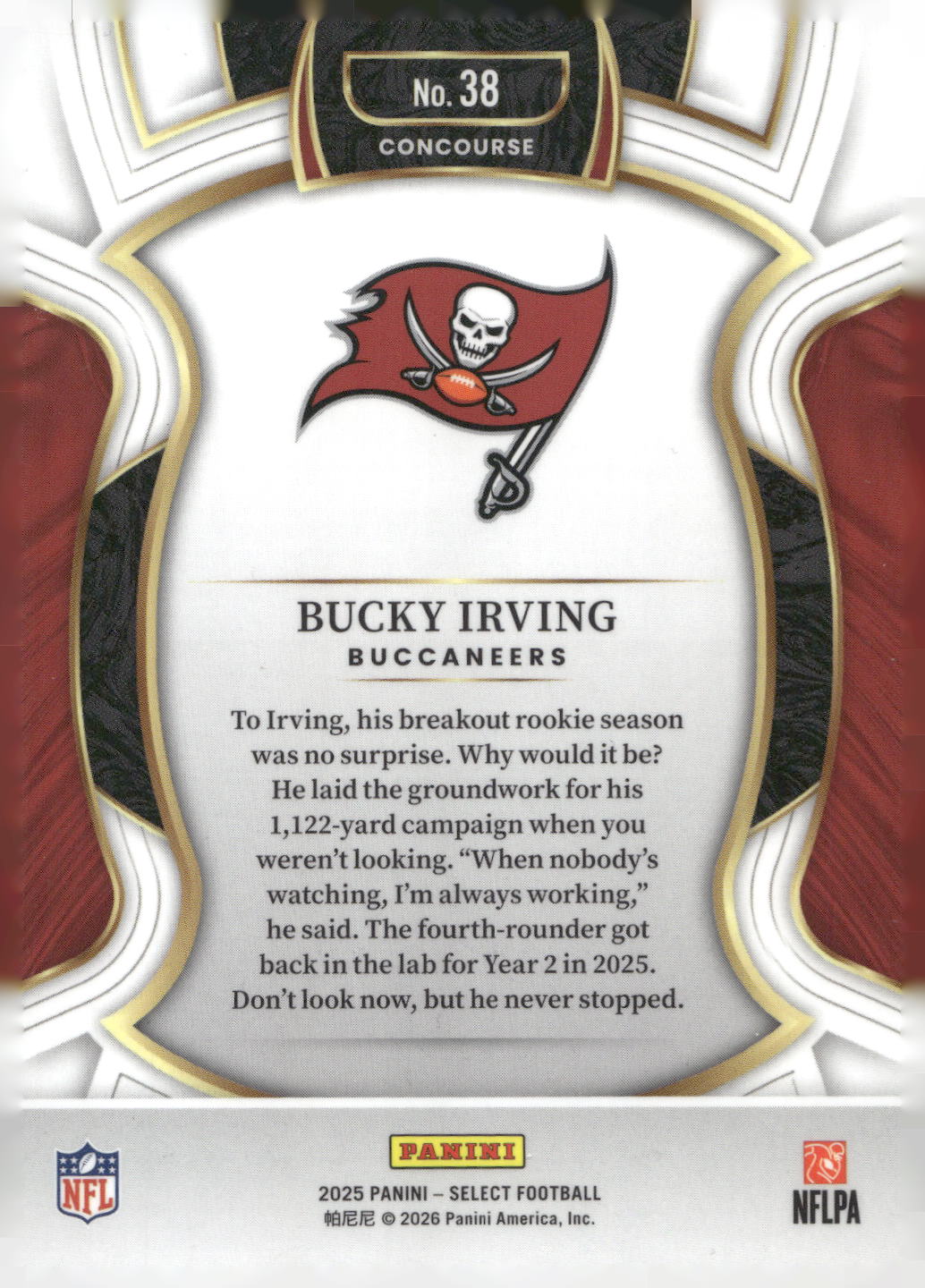 2025 Panini Select #38 Bucky Irving