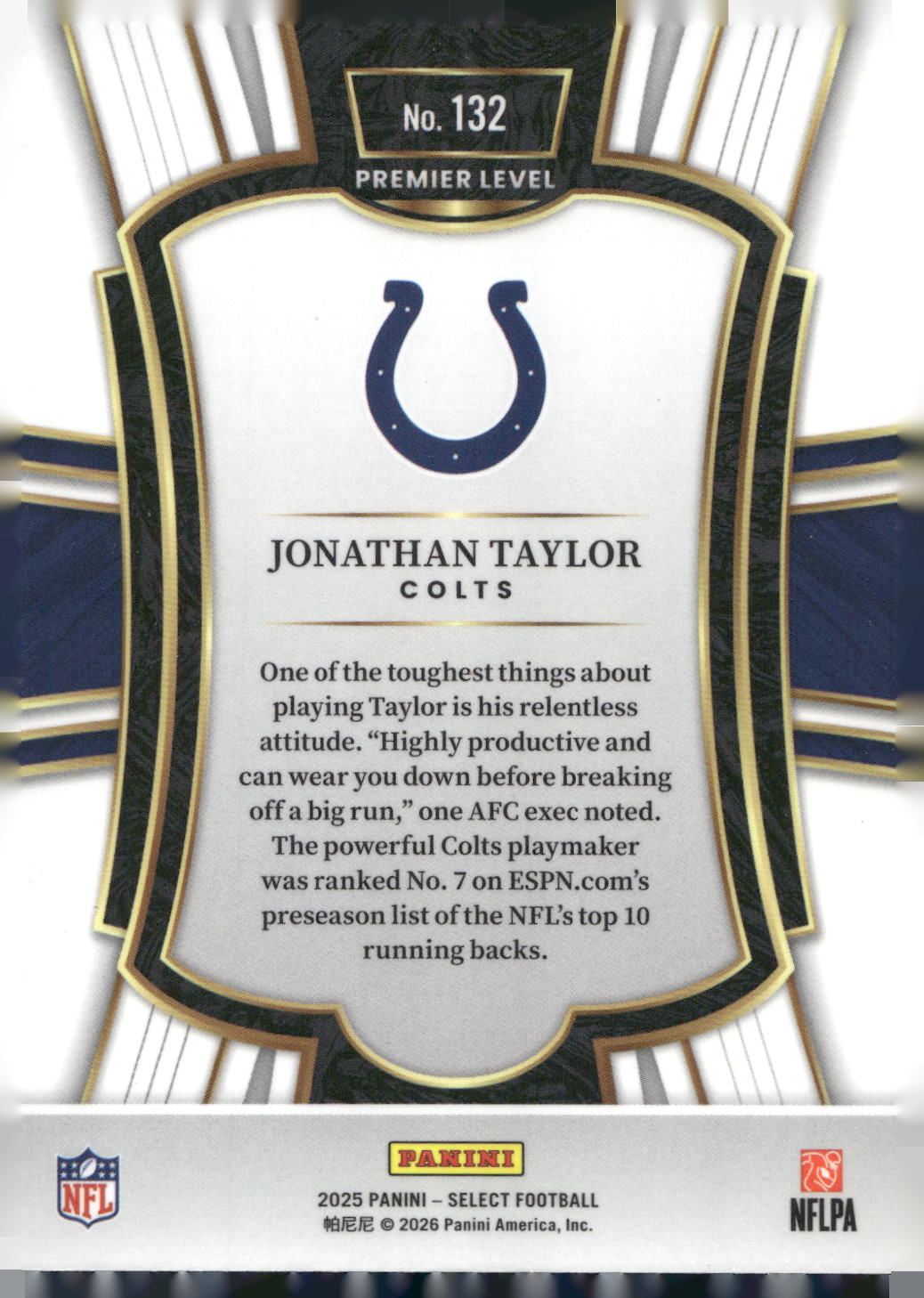 2025 Panini Select #132 Jonathan Taylor