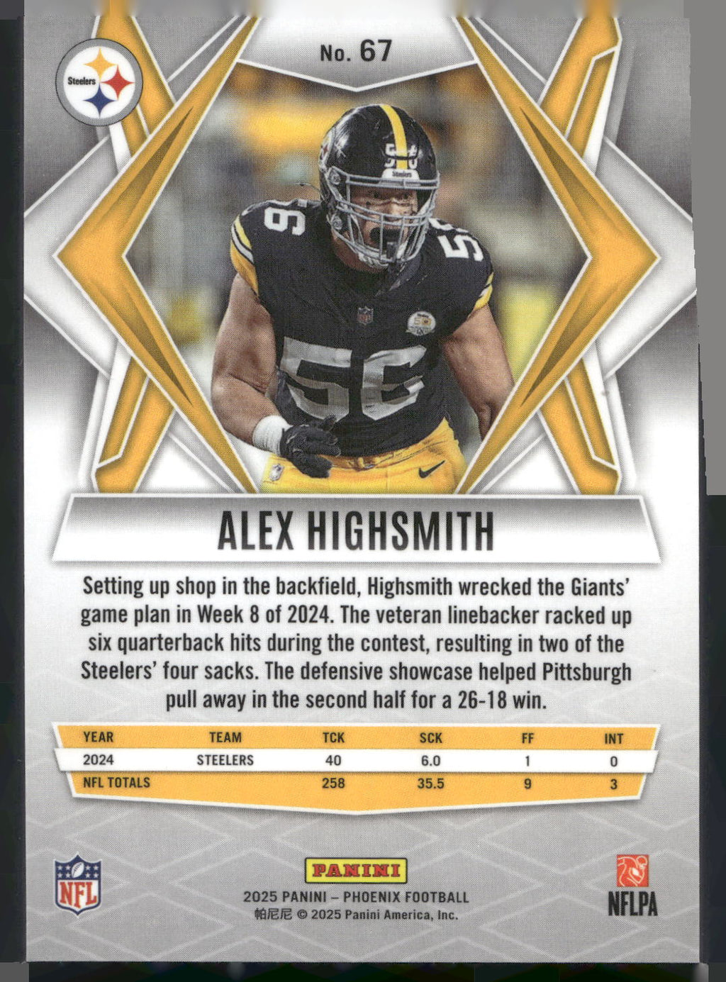 2025 Panini Phoenix #67 Alex Highsmith