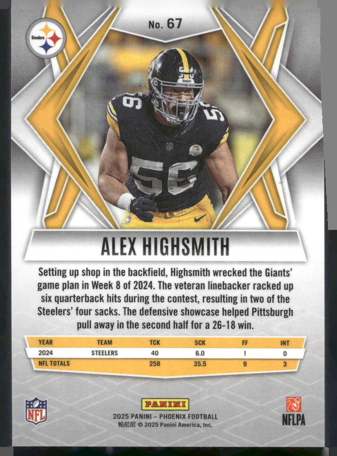 2025 Panini Phoenix #67 Alex Highsmith