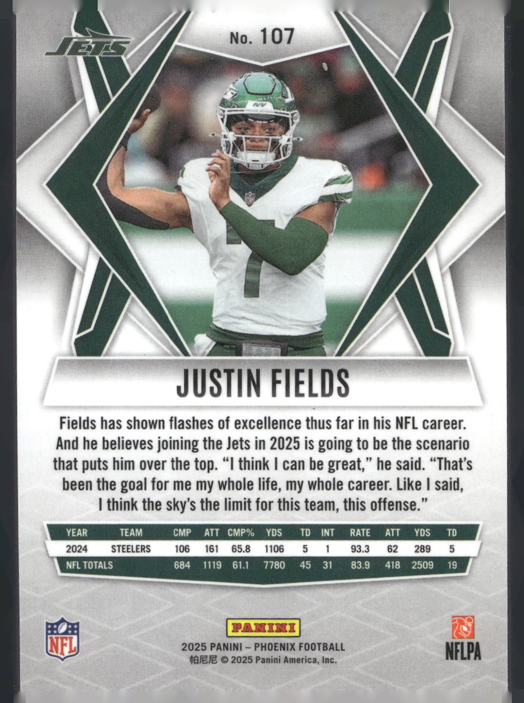 2025 Panini Phoenix #107 Justin Fields