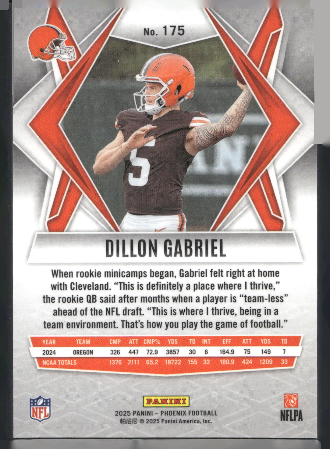 2025 Panini Phoenix #175 Dillon Gabriel