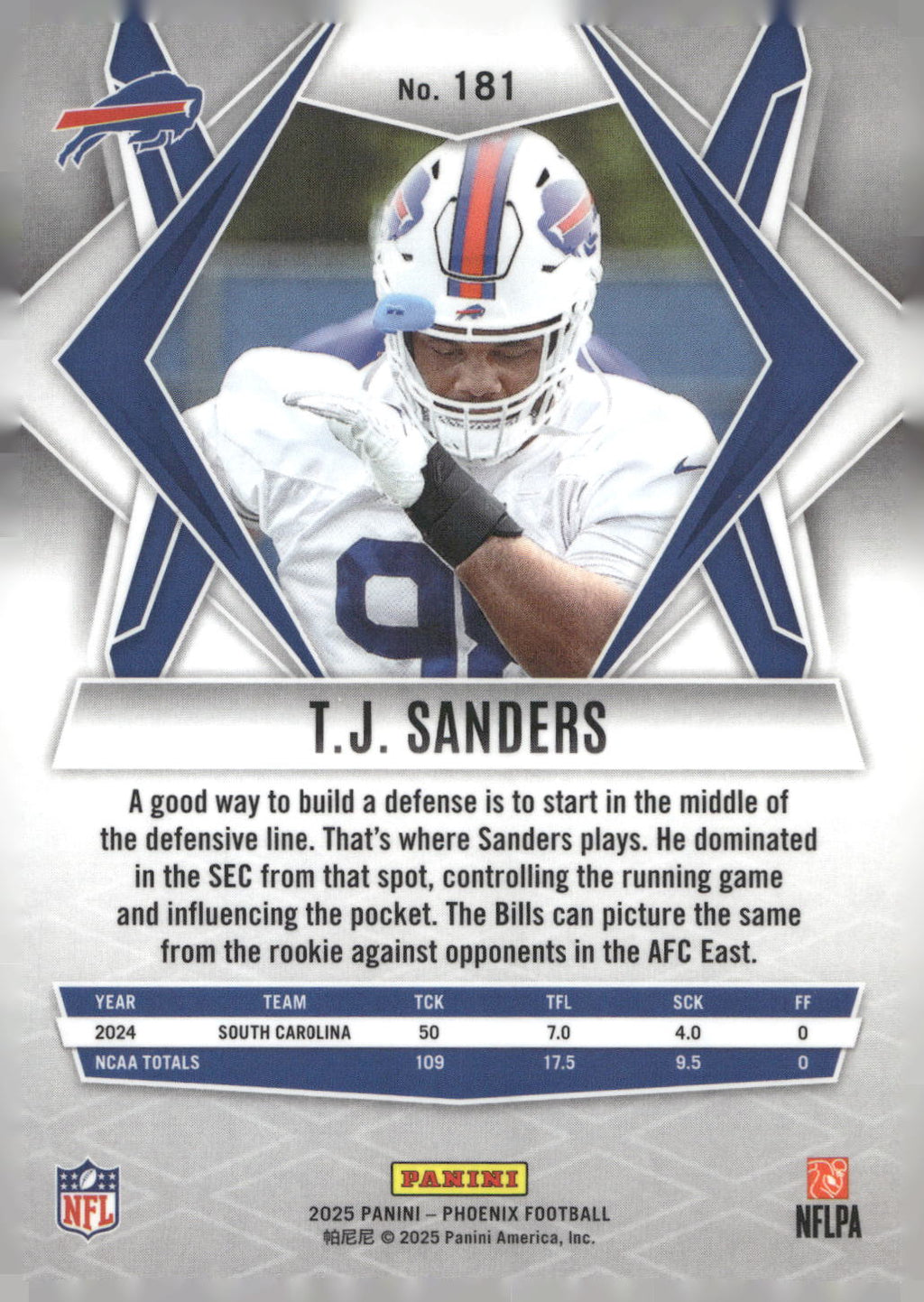 2025 Panini Phoenix #181 T.J. Sanders