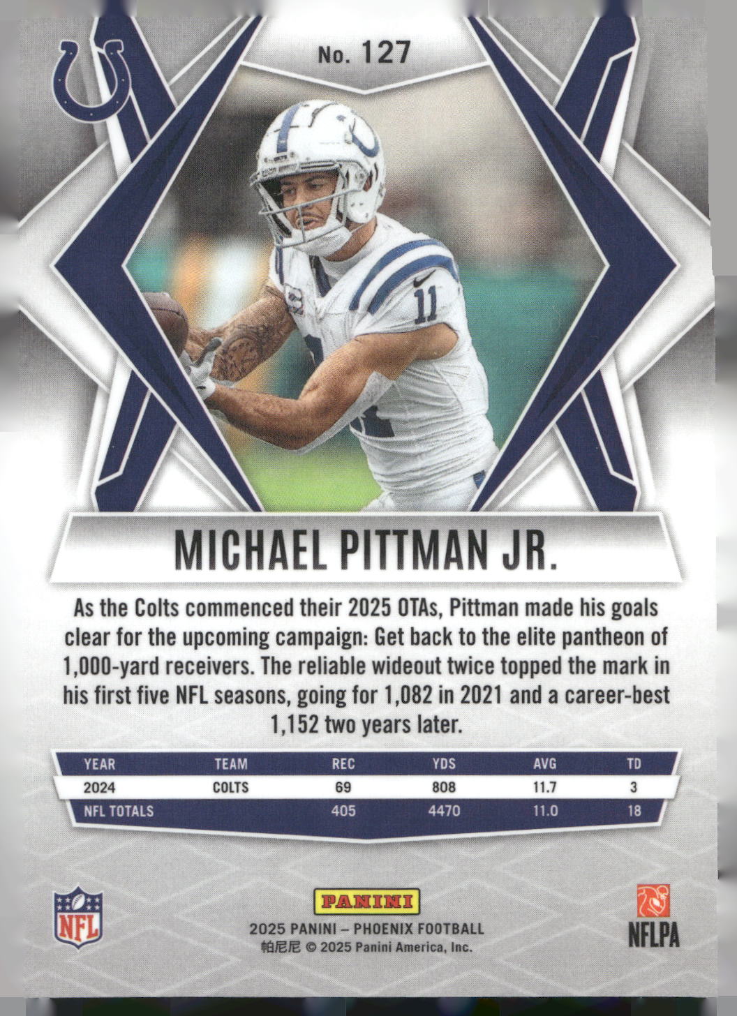 2025 Panini Phoenix #127 Michael Pittman Jr.