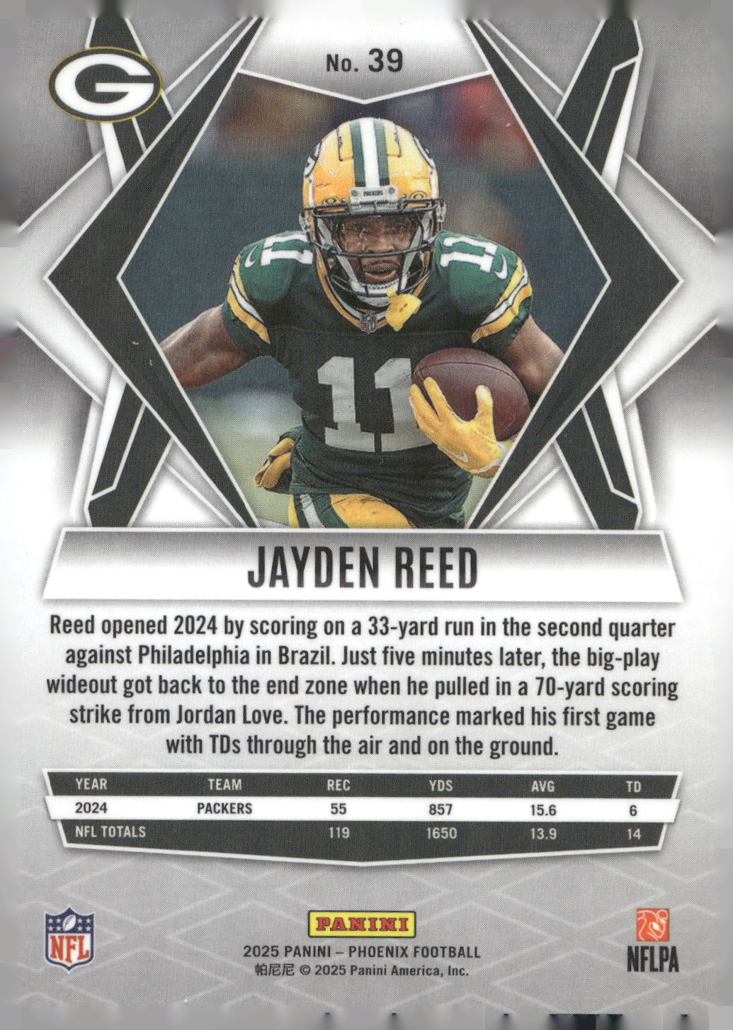 2025 Panini Phoenix #39 Jayden Reed