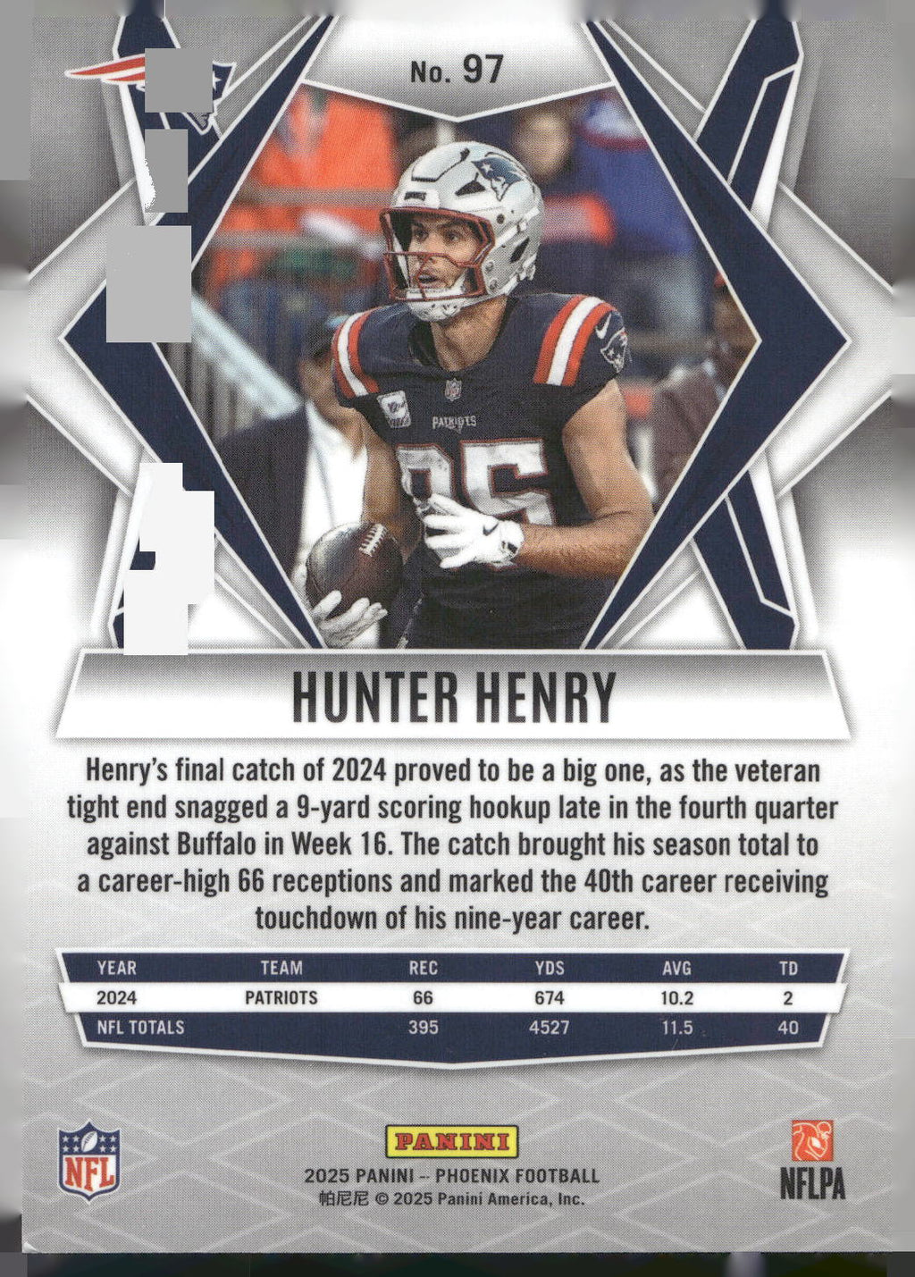 2025 Panini Phoenix #97 Hunter Henry