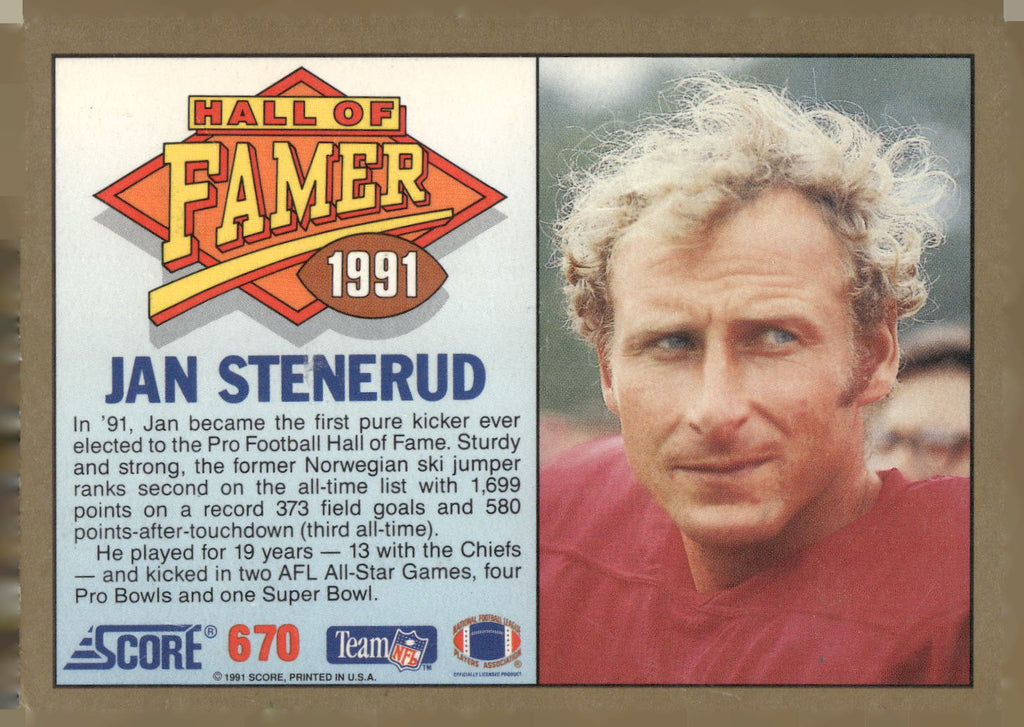 1991 Score #670 Jan Stenerud