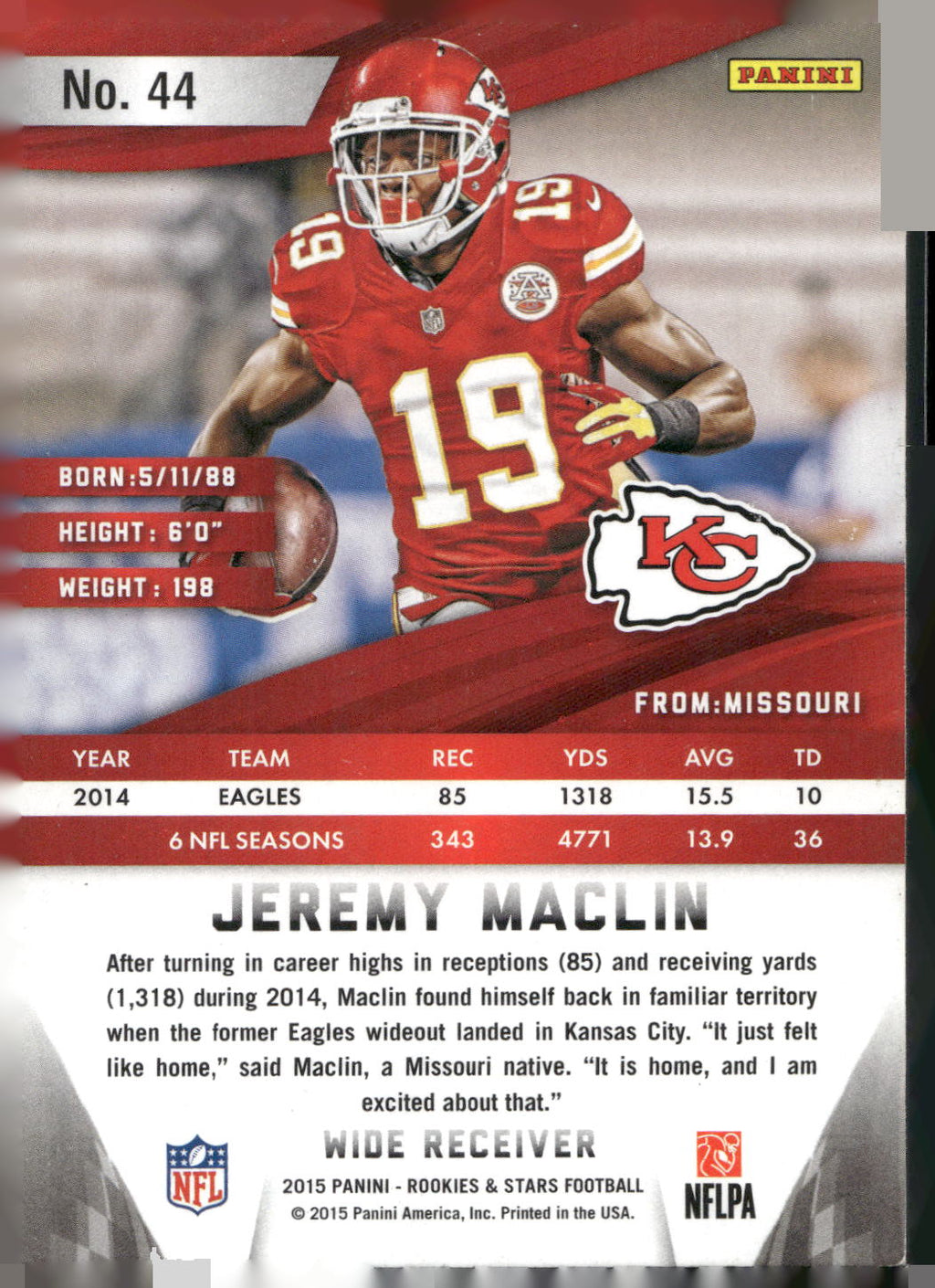 2015 Panini Rookies & Stars #44 Jeremy Maclin