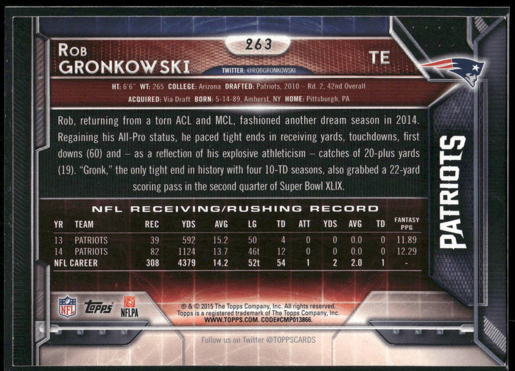 2015 Topps #263 Rob Gronkowski