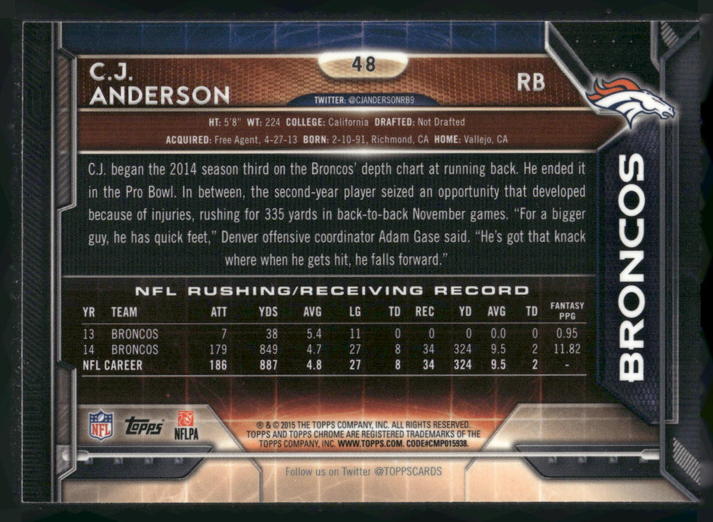 2015 Topps Chrome #48 C.J. Anderson