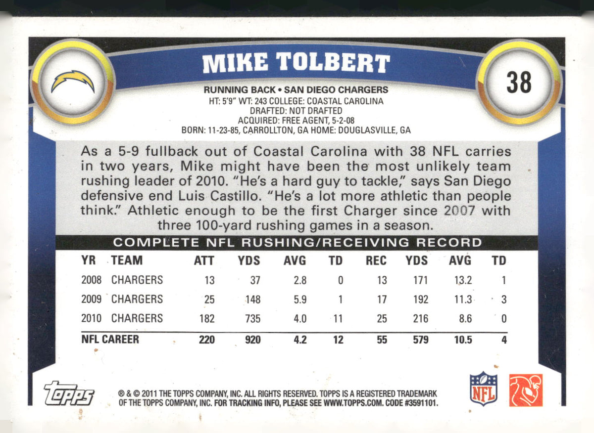 2011 Topps #38 Mike Tolbert