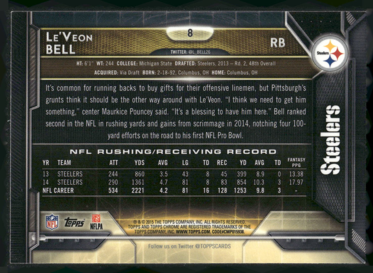2015 Topps Chrome #8 Le'Veon Bell
