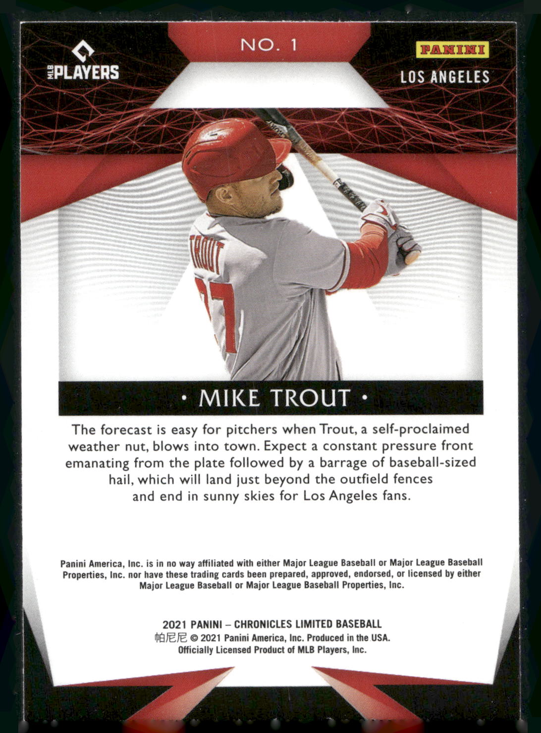 2021 Panini Chronicles #1 Mike Trout Limited