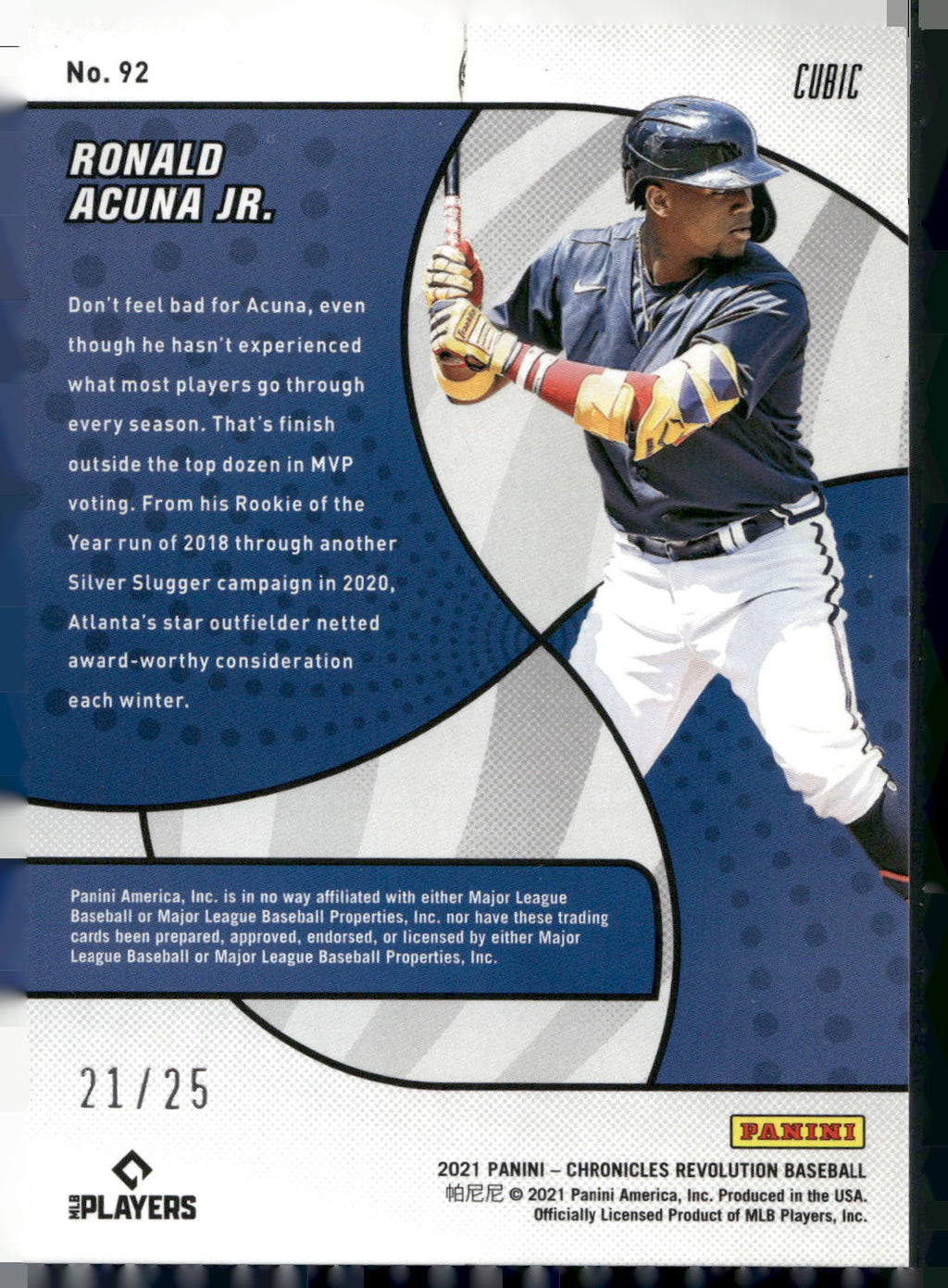 2021 Panini Chronicles #92 Ronald Acuna Jr. Revolution