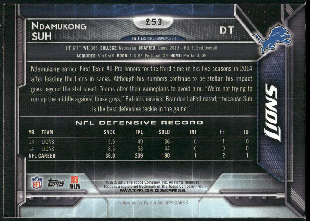 2015 Topps #253 Ndamukong Suh