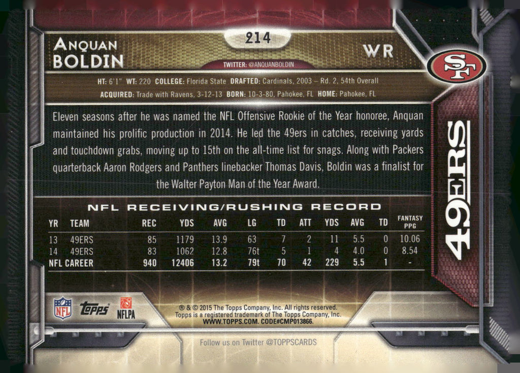 2015 Topps #214 Anquan Boldin