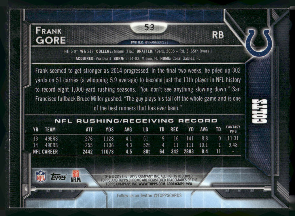 2015 Topps #230 Frank Gore