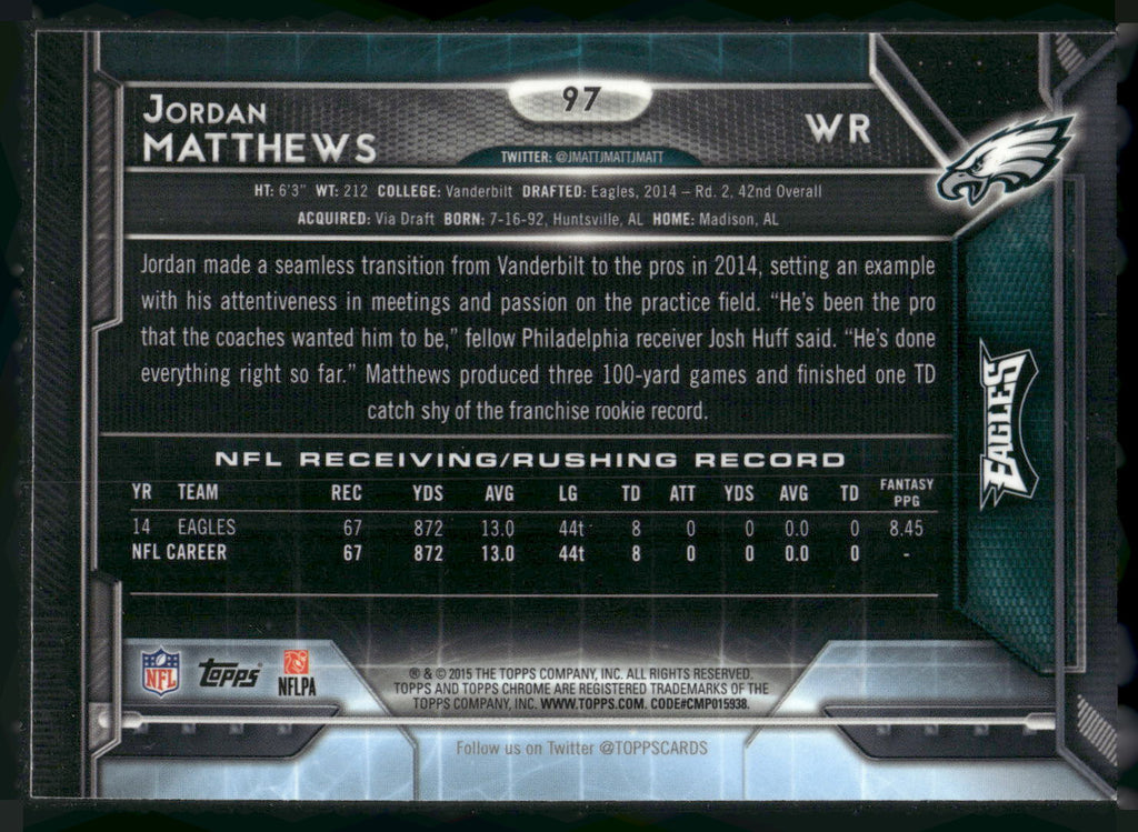 2015 Topps Chrome #97 Jordan Matthews