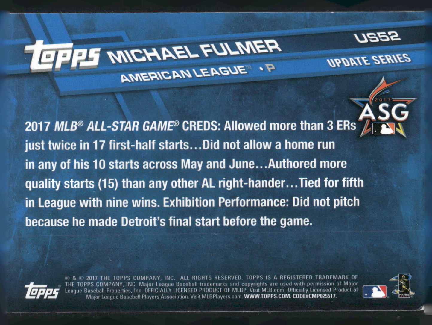 2017 Topps Update #US52 Michael Fulmer