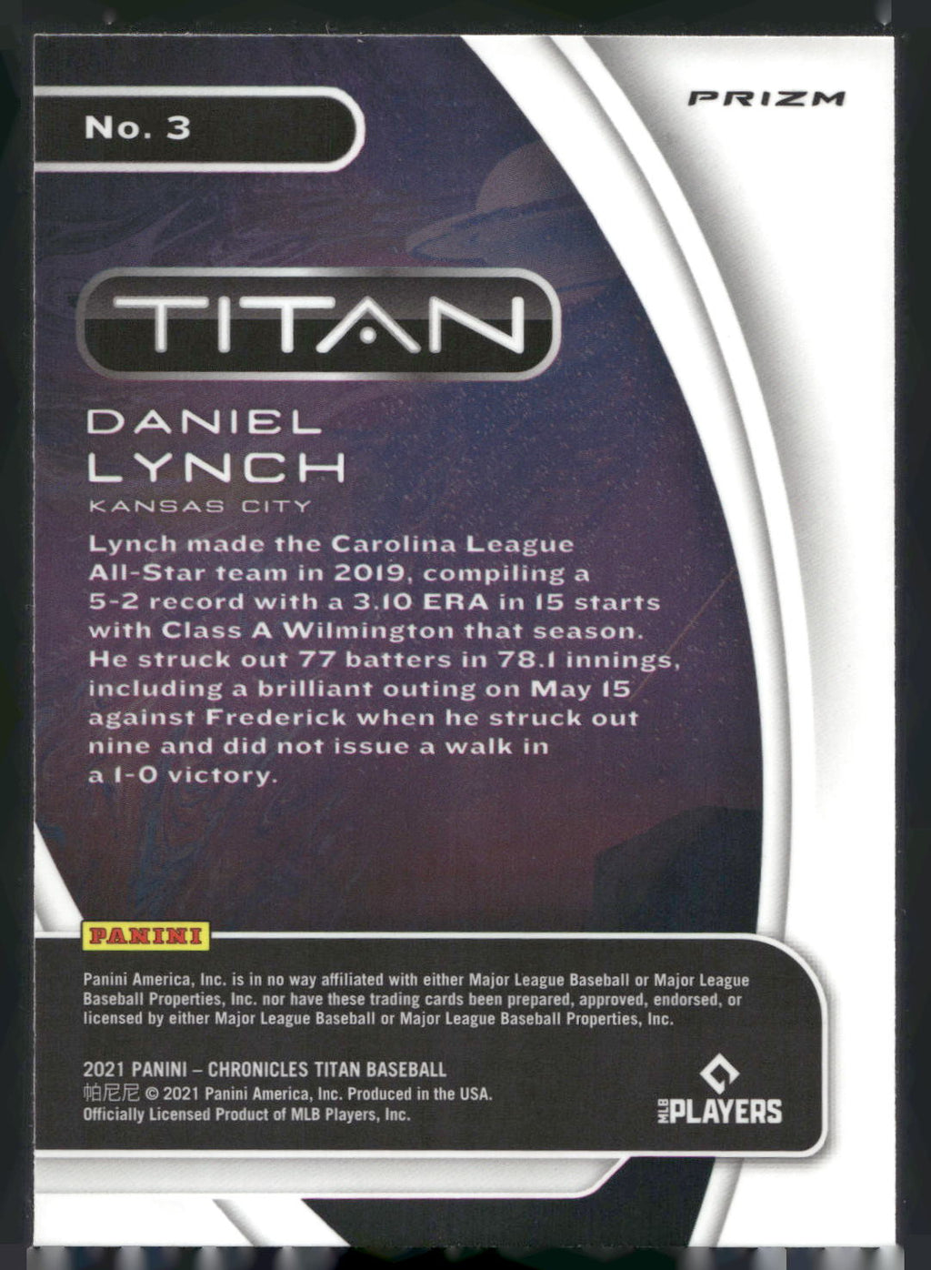 2021 Panini Chronicles #3 Daniel Lynch Titan Building Blocks