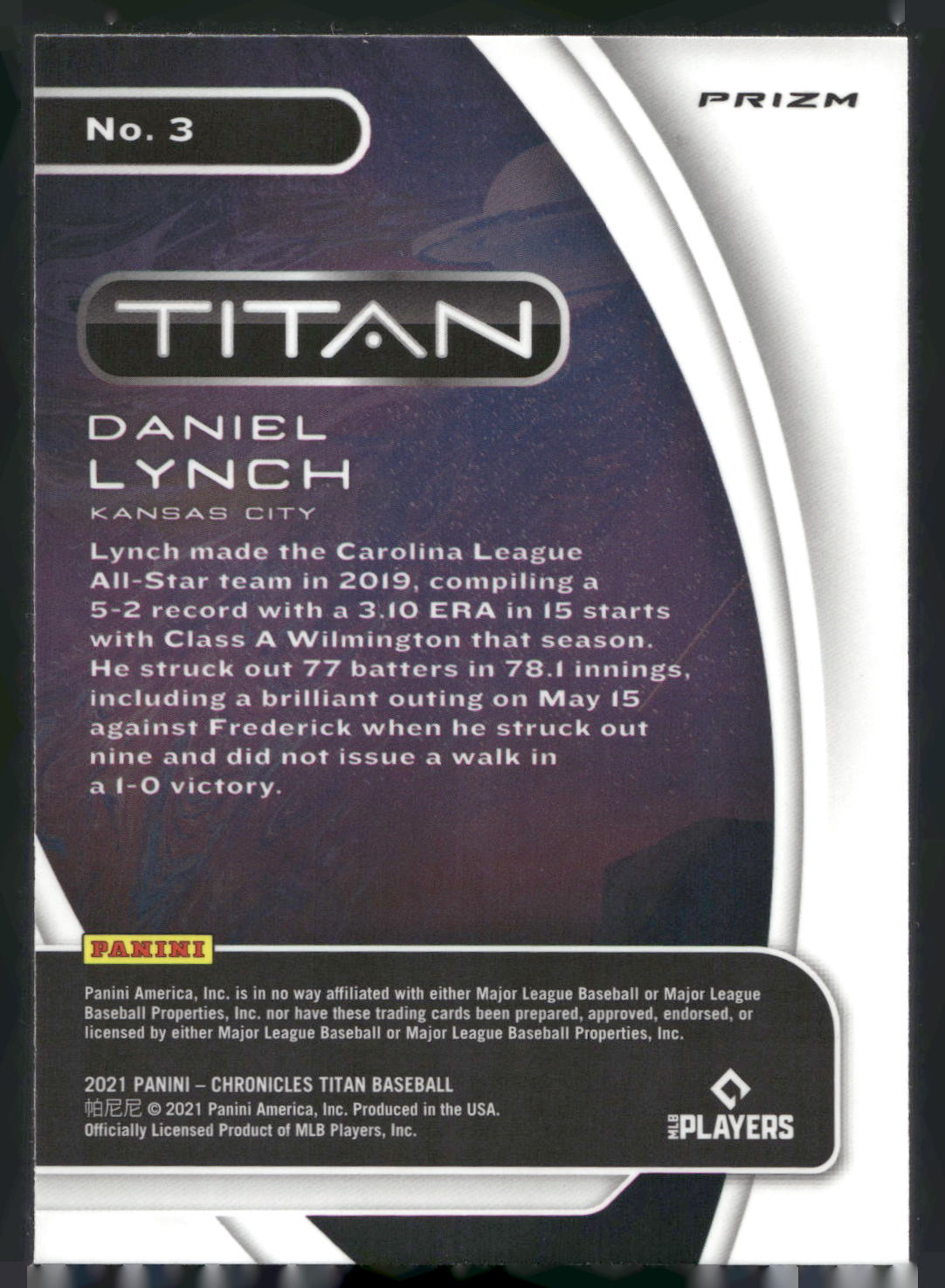 2021 Panini Chronicles #3 Daniel Lynch Titan Building Blocks