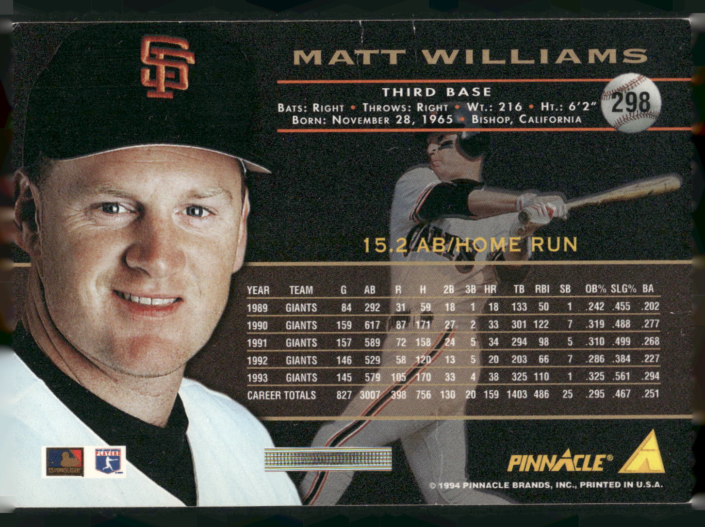 1994 Pinnacle #298 Matt Williams