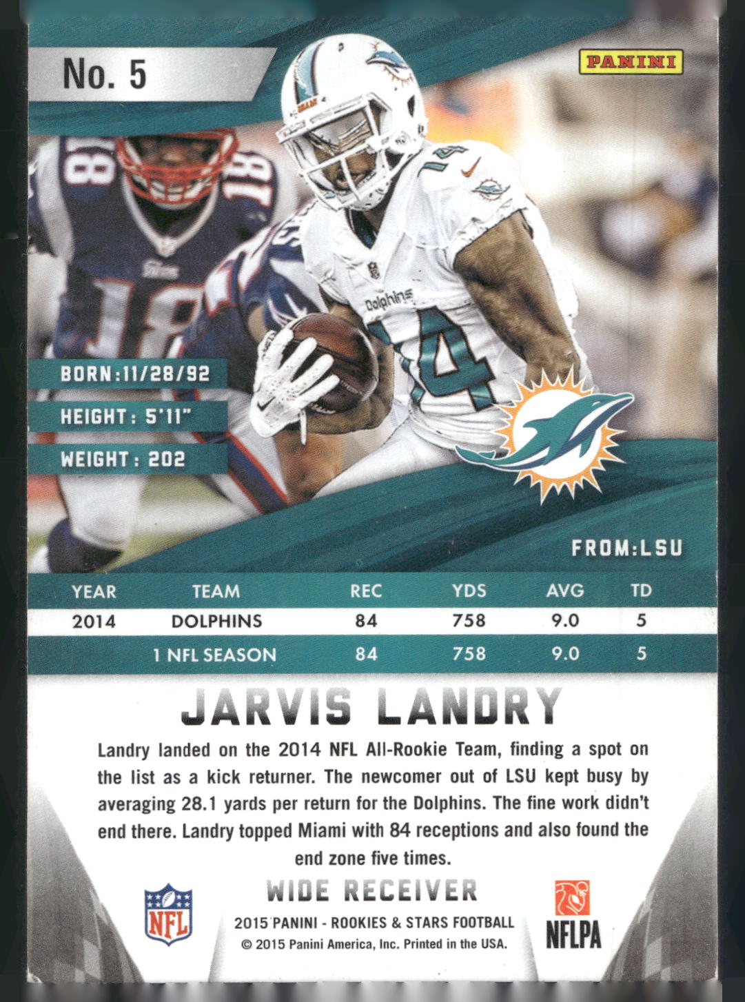 2015 Panini Rookies & Stars #5 Jarvis Landry
