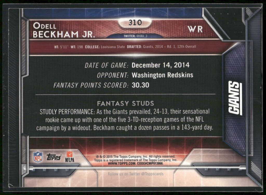 2015 Topps #310 Odell Beckham Jr.