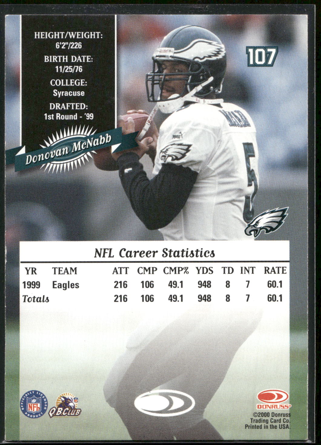 2000 Donruss #107 Donovan McNabb