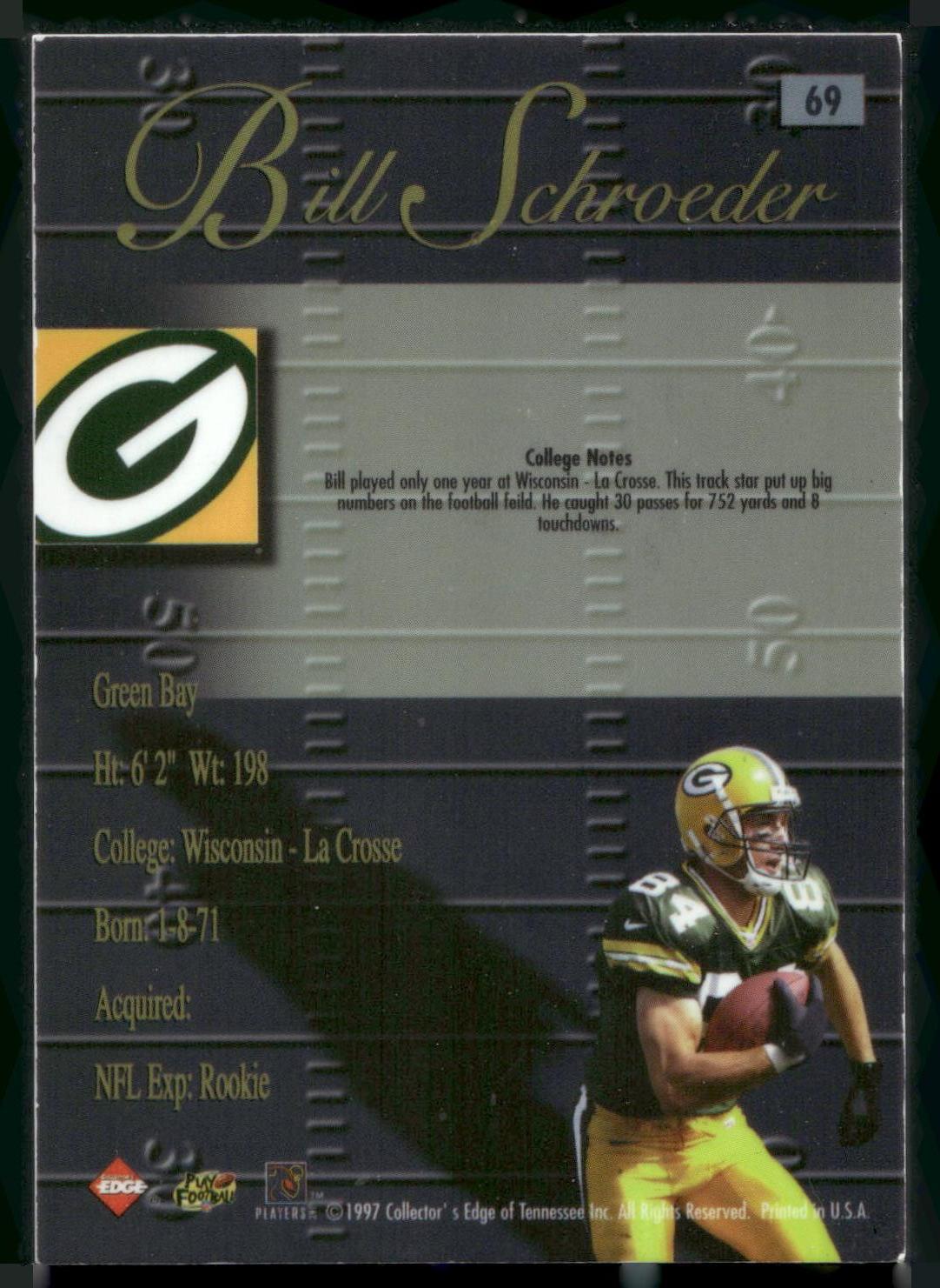 1998 Collector's Edge Advantage #69 Bill Schroeder Silver