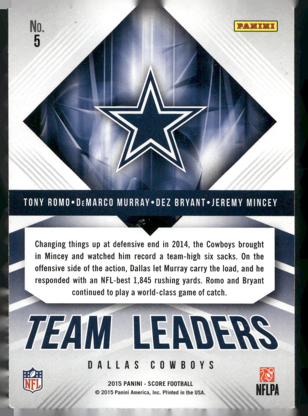 2015 Score #5 Dez Bryant / Jeremy Mincey / DeMarco Murray / Tony Romo