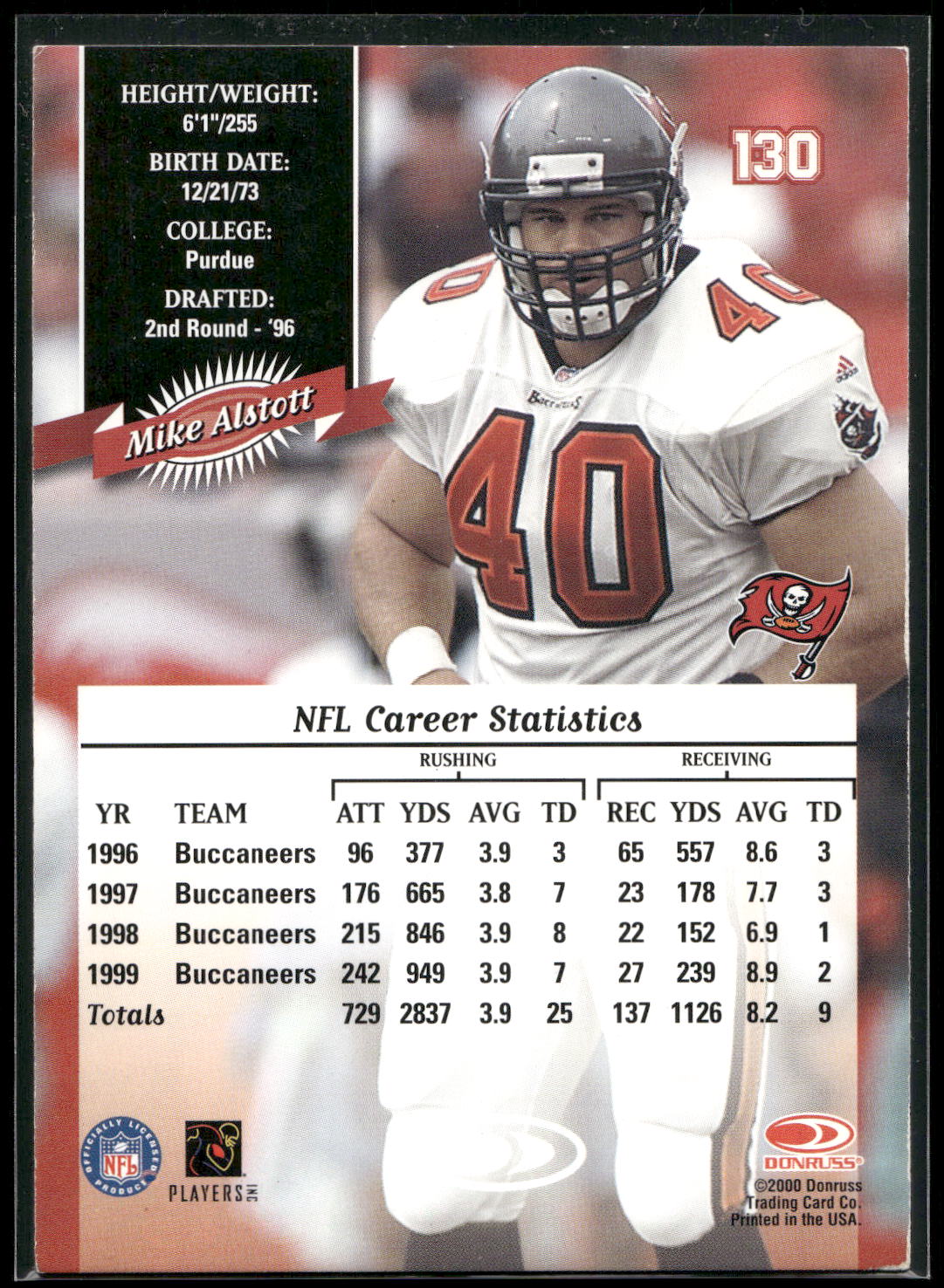 2000 Donruss #130 Mike Alstott